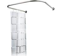 Barre de rideau de douche, matériau en acier inoxydable, longueur extensible 80-130 cm, capacité de charge 20 kg, blanc