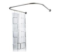 Barre de rideau de douche, matériau en acier inoxydable, longueur extensible 80-130 cm, capacité de charge 20 kg, blanc