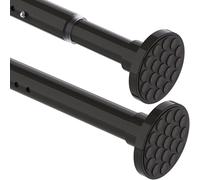 Barre de rideau sans perçage 400 cm de long - Barre de rideau de 4 m de longueur extra - Barre de douche sans perçage - Barre de vêtements extensible pour salle de bain, chambre à coucher - Noir (350