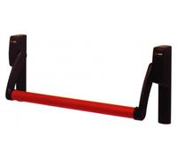 Barre de sécurité avec serrure anti-panique, 1 point de fixation, métal, rouge