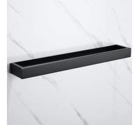 Barre de serviette en acier inoxydable brossé, adhésive, 30 cm, noire