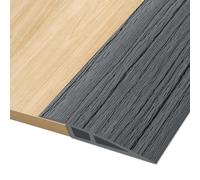 Barre de Seuil Adhesive 1M * 7CM Barre de Seuil Rattrapage de Niveau, Vinyl | Barre de Seuil Rattrapage de Niveau pour Seuil de Porte avec Dénivelé de 10mm ~ 15mm, Grain de Bois Gris Foncé