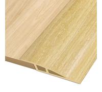 Barre de Seuil Adhesive 1M * 7CM Barre de Seuil Rattrapage de Niveau, Vinyl | Barre de Seuil Rattrapage de Niveau pour Seuil de Porte avec Dénivelé de 10mm ~ 15mm, Grain de Bois Clair