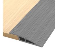 Barre de Seuil Adhesive 2M * 5CM Barre de Seuil Rattrapage de Niveau, Vinyl | Barre de Seuil Rattrapage de Niveau pour Seuil de Porte avec Dénivelé de 5mm ~ 10mm, Grain de Bois Gris
