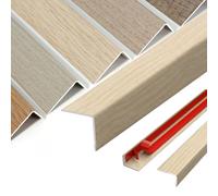 Barre de Seuil Adhésive, Profilé de Transition Forme L en Aluminium, Barre de Seuil Grain de Bois pour Sol Stratifié Escaliers, Antidérapant, Installation Facile(Misty Mocha,W30*H20mm*L0.9m)