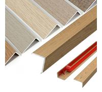 Barre de Seuil Adhésive, Profilé de Transition Forme L en Aluminium, Barre de Seuil Grain de Bois pour Sol Stratifié Escaliers, Antidérapant, Installation Facile(Light Oak,W30*H20mm*L0.9m)