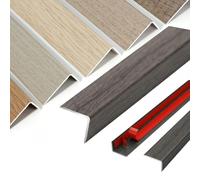 Barre de Seuil Adhésive, Profilé de Transition Forme L en Aluminium, Barre de Seuil Grain de Bois pour Sol Stratifié Escaliers, Antidérapant, Installation Facile(Gray Oak,W20*H8mm*L0.9m)
