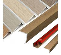 Barre de Seuil Adhésive, Profilé de Transition Forme L en Aluminium, Barre de Seuil Grain de Bois pour Sol Stratifié Escaliers, Antidérapant, Installation Facile(Light Wood,W30*H20mm*L0.9m)