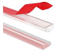 Barre de seuil de douche - 2 x 1 m de long - En acrylique semi-circulaire - Autocollant - 10 x 5 mm - Transparent - Joint d'étanchéité de rechange pour cabine de douche