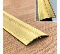 Barre de Seuil Profilé de Transition Antidérapant en Laiton, 90-150 cm | Profilé de Seuil Bombé en Laiton Massif, Résistant à L'usure, Finition de Transition pour Bois, Carrelage, Vinyle, Stratifié