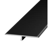 Barre de Seuil Profilé de Transition de Sol en T de 5 cm de Large, Seuil Plat en Aluminium, Plinthe de Transition Parquet/carrelage, Rampe de Seuil de Porte(Black)