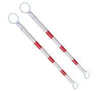 Barre de signalisation réglable avec Bande réfléchissante, barrière de sécurité rétractable de 119 à 198 cm, Lot de 2, Rouge et Blanche, séparateur de Voie temporaire pour Une visibilité et