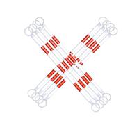 Barre de signalisation rétractable - Poteau de sécurité Extensible, connecteurs de 1,5 à 3 m pour parkings et travaux Routiers, Rouge et Blanc, Lot de 8 - Solution de sécurité Durable et por