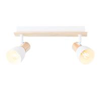 barre de spot à 2 flammes - spot de plafond scandinave avec têtes | Rampe de spots, longueur 37 cm, E14, max. 28 W, têtes pivotantes,