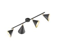 Barre de spots LED plafonnier pivotant 4 flammes plafonnier anthracite or, 4x E14, LxH 72x21 cm Wofi 10159