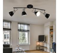 Barre de Spots Luminaire de Cuisine Plafonnier 4-flammig Spot Noir Mobile L 70cm