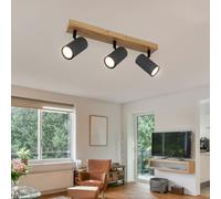 Barre de Spots Plafonnier Luminaire Sportif Optique Bois Réglable Graphite
