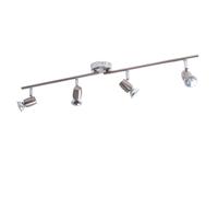 Barre de spots Spot de plafond argenté Lampe de salon Plafonnier, spots orientables, 4x GU10 douille, L 80 cm
