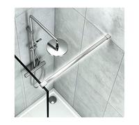 barre de stabilisation douche Barre De Douche Mur-Verre, Support Fixe Polyvalent En Acier Inoxydable Anti-Rouille, Équerre Renforcée Tout-en-Un Pour Salle De Bain(Silver,150cm(59 1/10in))