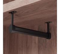 Barre de suspension réglable en métal pour penderie - 30 à 80 cm - Gain de place - Idéal pour le rangement des placards - Noir