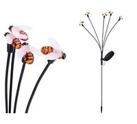 Barre d'éclairage solaire d'extérieur 70 cm 5 LED abeilles en plastique - Lampe solaire pour jardin - Lampe d'extérieur - Lampe solaire de jardin - Lampe de chemin - Lampe de jardin à brancher - Blanc
