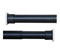 Barre extensible à rideau sans perçage - ESTAMPILLE - 360-410 cm - Noir mat - Diamètre 32 mm - Acier inoxydable