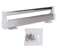 Barre extensible pour penderie, en acier inoxydable, pour cintres coulissants, idéale pour pantalons et manteaux. Longueur : 400 mm (15,7 pouces). Acier inoxydable, blanc. Modèle F36L, 40 cm / 15,7 po