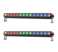 Barre Lumineuse COB 14*20W Wallwasher Éclairage de Scène, Projecteur à Effet LED RGBW avec Angle de Faisceau de 25° DMX512 Lumière de Fête Stroboscope pour DJ Halloween Discothèques en plein air 2PCS