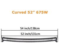 Barre lumineuse LED - Barre lumineuse courbée pour tout-terrain - 132 cm - Sans kit de câblage - Triple rangée - Faisceau lumineux combiné - 675 W - 9-30 V