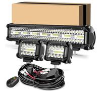 Barre lumineuse LED - Projecteur de brouillard tout-terrain - 50,8 cm - 10,2 cm - 100 W - 24 000 lm - Étanche - Type faisceau concentré/disséminé