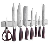 Barre magnétique pour couteaux, 45 cm, en acier inoxydable, avec une forte puissance magnétique, pour fixation murale