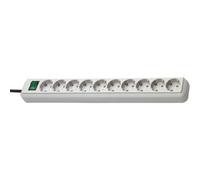 Barre multiprise - BRENNENSTUHL - ECO LINE X 10 - 3 0 m - Prises obliques - Interrupteur de sécurité