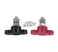 Barre omnibus isolée à goujon unique 5/16" 250 A | Tension continue de 250 A, tension maximale de 48 V, simple goujon 5/16, négatif rouge positif noir, utilisation en voiture