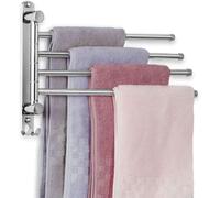 Barre Porte-Serviettes Compacte À 4 Bras Avec Rotation À 180° - Organiseur De Salle De Bain Élégant Et Durable Pour Un Séchage Efficace Des Serviettes