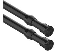 Barre rideau extensible sans perçage - ESTAMPILLE - Lot de 2 - 45-60 cm - Noir - Installation facile