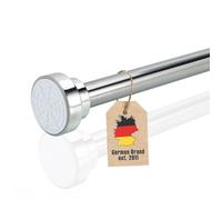 Barre télescopique 60-105 cm argentée en acier inoxydable - tringle extensible sans perçage pour rideau de douche antidérapante