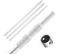 Barre télescopique de piscine - Barre de nettoyage de piscine - Longueur 1-4,6 m - Réglable en continu - Avec 2 barres d'extension - Convient aux épuisettes, brosses, têtes à vide