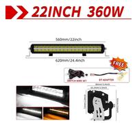 Barreau lumineux LED - Projecteur de travail tout-terrain - 55,9 cm - Double rangée - Type de lumière combiné - 6500 K - IP68 - Câble DT