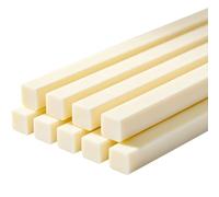 Barres carrées pleines en plastique ABS, Barre Plate en Plastique ABS Beige Rectangulaire 500mmx25mm Épaisseur 10-30mm 2 pcs