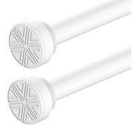 Barres de douche télescopiques - Acier inoxydable - Salle de bains - 112-200 cm - Blanc uni