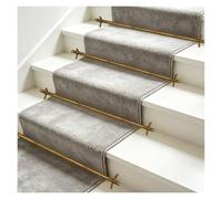 Barres de suspension réglables en laiton pour tapis d'escalier - 16 pièces, 112 cm (44 po) - Support de tapis sécurisé et élégant pour la maison, la bibliothèque et le musée - Solution durab