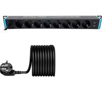 Barrette d'alimentation Infitronic INSV1002, format 19 pouces, 8 prises, 2 ports USB et lampe à col de cygne LED