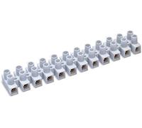 Barrette de 12 Dominos Électriques, Bornes Électriques, jusqu'à 10 mm, 57A, grilles Blanches