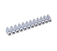 Barrette de 12 Dominos Électriques, Bornes Électriques, jusqu'à 6 mm, 32A, grilles Blanches