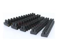 Barrette de connexion - 12 plots détachables - 3x6mm² + 2x10mm² - Sans outil - Pack de 5 (Noir)