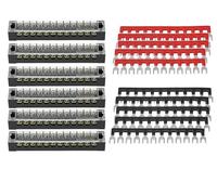 Barrette de connexion à vis, double rangée, 12 positions, 600 V, 15 A + 24 bornes de connexion