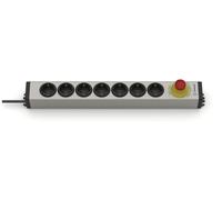Barrette de prises en aluminium, modèle 0819x00072033, avec 7 prises et un interrupteur d'arrêt d'urgence de 16A