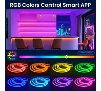 Barrette lumineuse LED RGB "néon" intelligente - 5 mètres - Double contrôle - Flexible - Étanche - 24 V - Chambre à coucher
