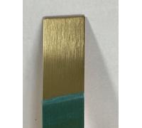 Barrette métallique adhésive en laiton brossé, dimensions : 2500 x 60 x 0,5 mm