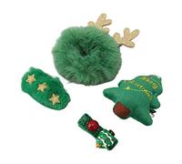 Barrettes à Cheveux de Noël Pinces à Cheveux de Vacances à la Mode Accessoires pour Filles Femmes Fête de Noël Usage Quotidien Matériau ABS Vert Lot de 4